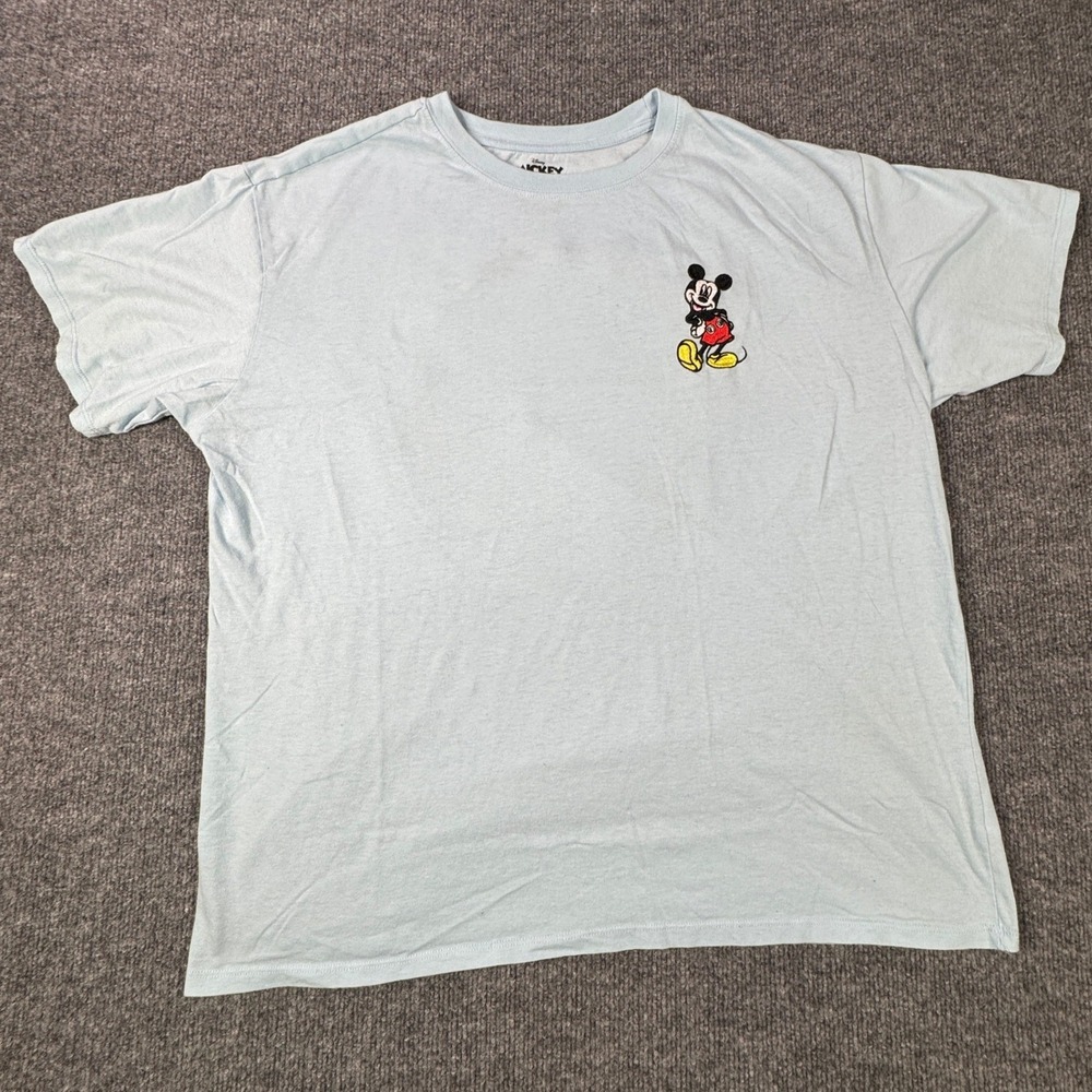 Disney‎ Mickey And Friends T Shirt Boys XXL Light Blue Embroidered Graphic